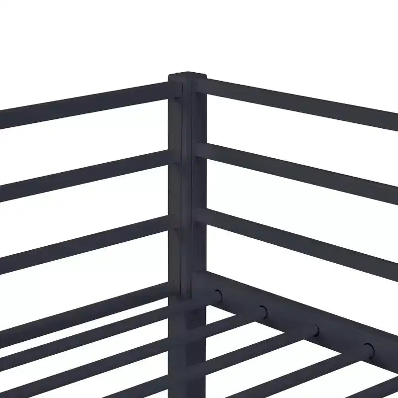 Twin Metal Loft Bed  Guard Rails & Flat Ladder