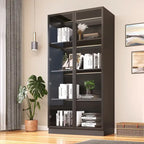 Display Storage Cabinet,Display Cabinet with Tempered Glass Doors, Showcase with 4-Tier Storage Shelves