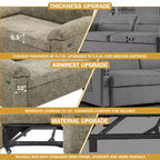 Dyonery 3-in-1 Convertible Sofa Bed, Pull Out Sleeper Sofa with Adjustable Backrest