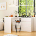 Smart Rotatable/Extendable Buffet Sideboard with 6 Drawers, Extended Countertop, Non-slip Mat, Rotating Dining Table, Kitchen Island Pantry