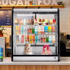 Commercial Display Refrigerator 6.9 Cu Ft, Countertop Refrigerated Display Case with LED Lighting for Bakery, Cafe, 110V/190W