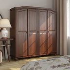 Palace Imports 100% Solid Wood Kyle 4-Door Wardrobe Armoire with Solid Wood or Mirrored Doors
