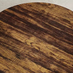 30 Inch Round Industrial Coffee Table 2-Tier with Adjustable Feet Wood Grain Shelf Flame Design Easy Assembly Living Room