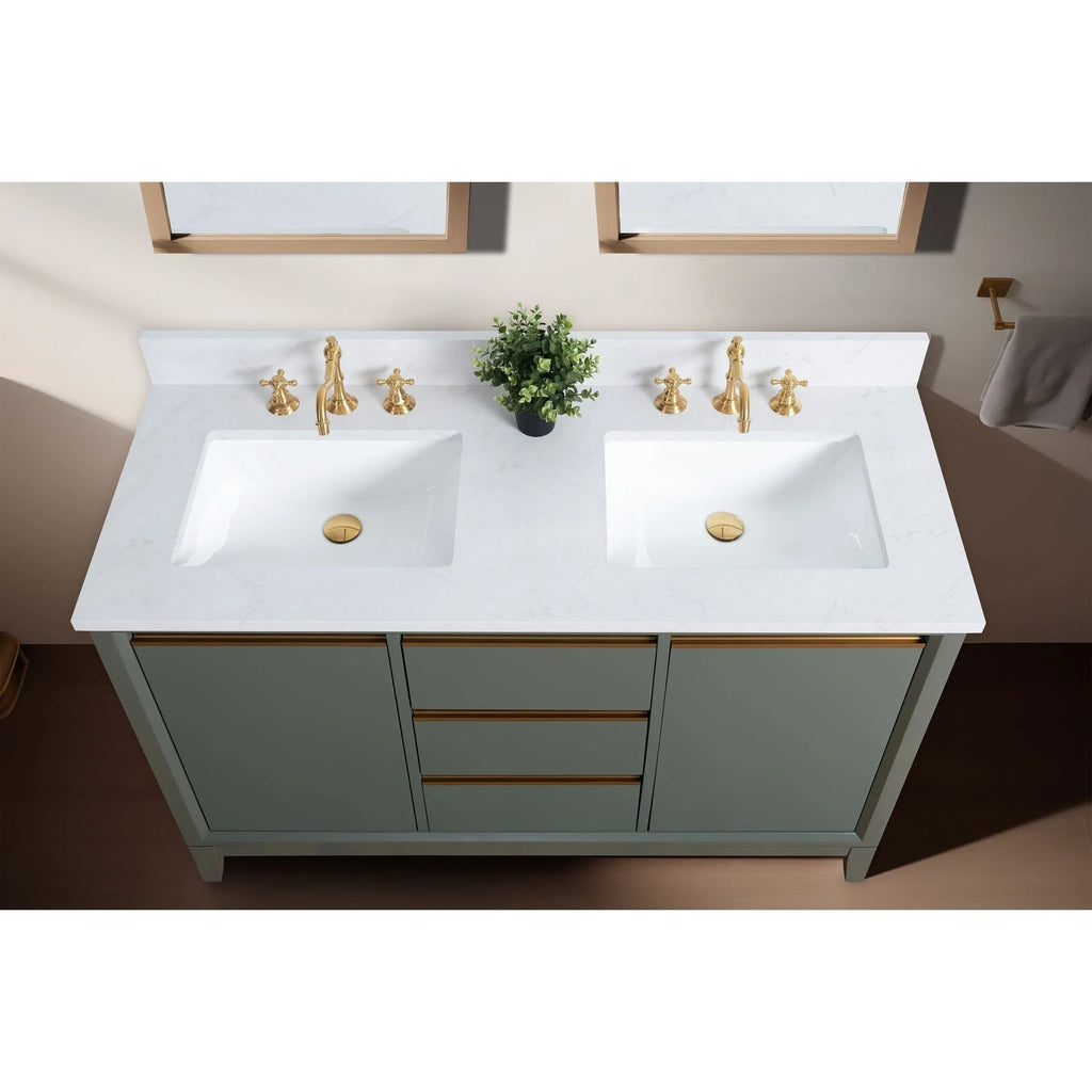 Vanity Art Bathroom Vanity with Ceramic Sink and Engineered Marble Top