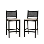 Powell Set of 2 Bessie Cane Barstools Black