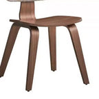 Sedia da pranzo Casson da 46,5 cm, bouclé bianco e noce: stile Mid-century, seduta curva