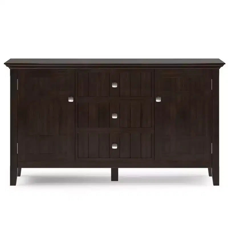 Credenza Madia Naturale: Portabottiglie, Ripiani Regolabili, Pino e Compensato