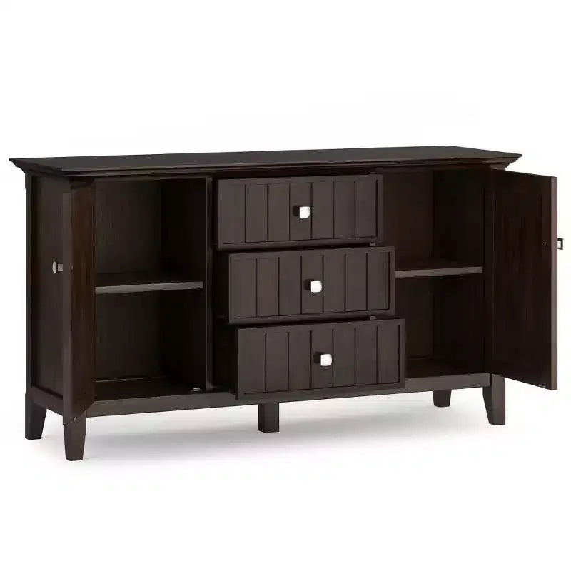 Credenza Madia Naturale: Portabottiglie, Ripiani Regolabili, Pino e Compensato