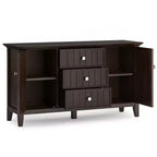 Credenza Madia Naturale: Portabottiglie, Ripiani Regolabili, Pino e Compensato