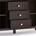 Credenza Madia Naturale: Portabottiglie, Ripiani Regolabili, Pino e Compensato