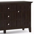 Credenza Madia Naturale: Portabottiglie, Ripiani Regolabili, Pino e Compensato