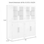 Dispensa/Mobile da cucina a 2 ante con vetrinetta Roarke da 70", bianco