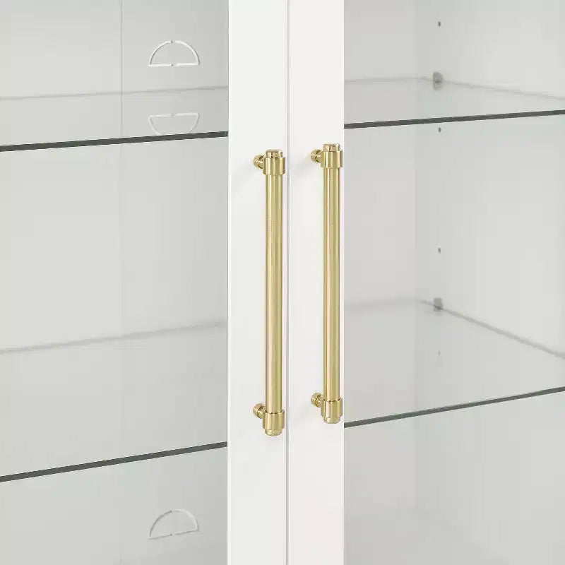 Dispensa/Mobile da cucina a 2 ante con vetrinetta Roarke da 70", bianco