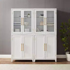 Dispensa/Mobile da cucina a 2 ante con vetrinetta Roarke da 70", bianco