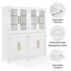 Dispensa/Mobile da cucina a 2 ante con vetrinetta Roarke da 70", bianco