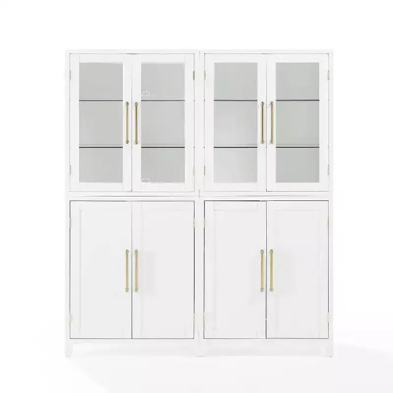 Dispensa/Mobile da cucina a 2 ante con vetrinetta Roarke da 70", bianco