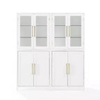 Dispensa/Mobile da cucina a 2 ante con vetrinetta Roarke da 70", bianco