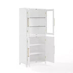 Dispensa/Mobile da cucina a 2 ante con vetrinetta Roarke da 70", bianco