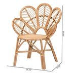 Poltrona Eliava Natural Rattan Flower Marrone Naturale: Vimini per Interni, Nessun Montaggio Richiesto