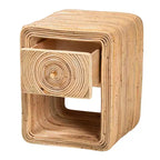 Comodino con 1 cassetto Rosina in rattan naturale