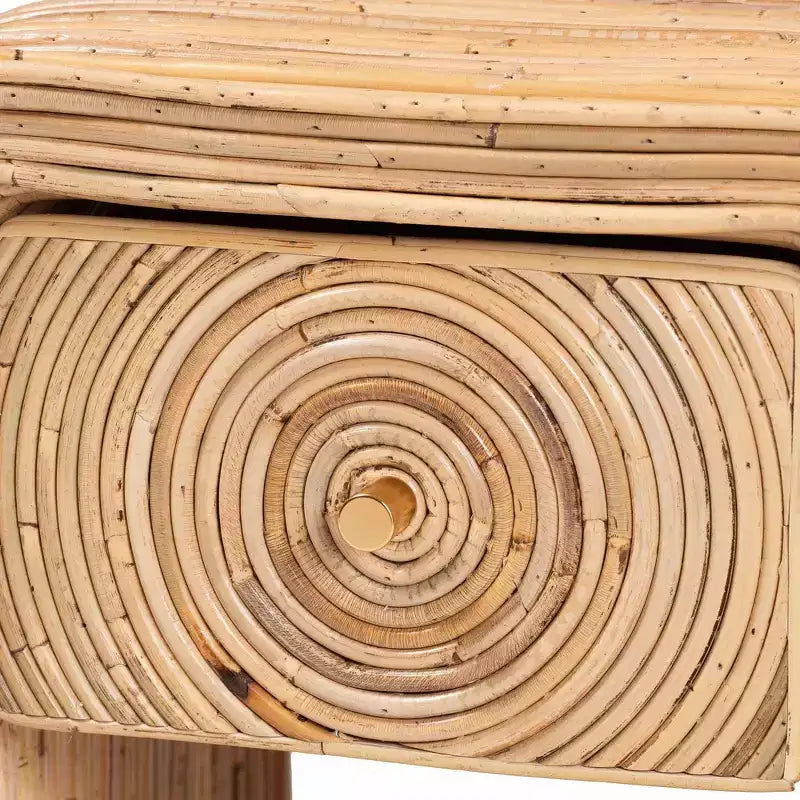 Comodino con 1 cassetto Rosina in rattan naturale