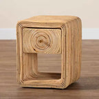 Comodino con 1 cassetto Rosina in rattan naturale