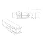 Mobile TV transizionale Rockyford per TV fino a 70" color Hickory chiaro: Consolle moderna con gestione cavi, ripiani fissi