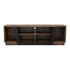 Mobile TV transizionale Rockyford per TV fino a 70" color Hickory chiaro: Consolle moderna con gestione cavi, ripiani fissi