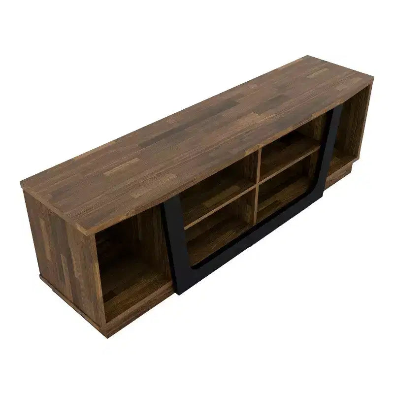 Mobile TV transizionale Rockyford per TV fino a 70" color Hickory chiaro: Consolle moderna con gestione cavi, ripiani fissi