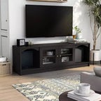 Mobile TV Jenny Modern per TV fino a 70": finitura espresso, struttura in legno, ripiani aperti, capacità 68 kg
