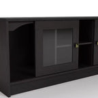Mobile TV Jenny Modern per TV fino a 70": finitura espresso, struttura in legno, ripiani aperti, capacità 68 kg