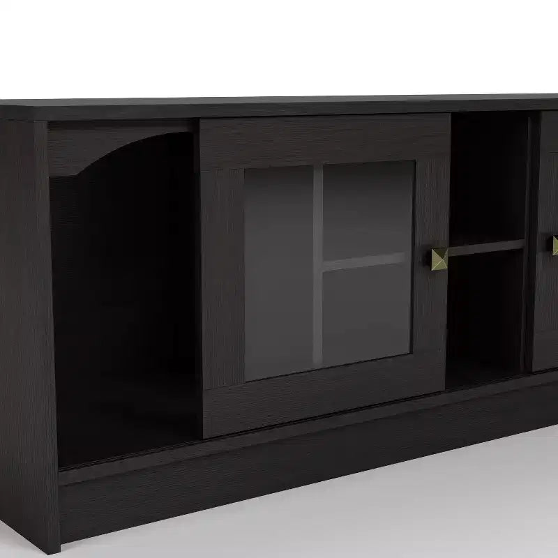 Mobile TV Jenny Modern per TV fino a 70": finitura espresso, struttura in legno, ripiani aperti, capacità 68 kg