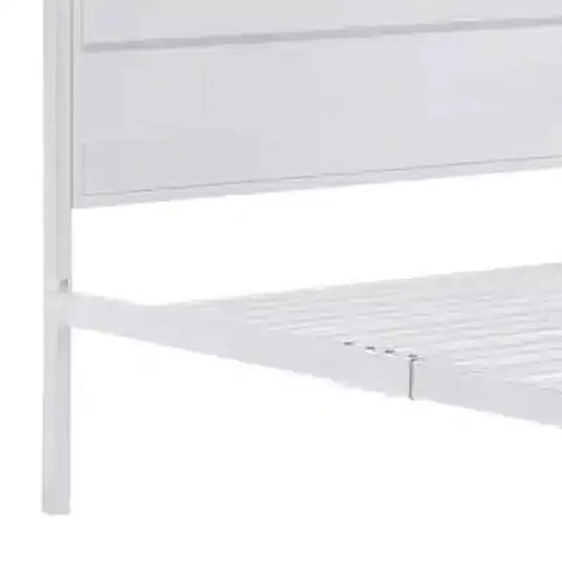 Cargo 79" Letto singolo bianco: Struttura in metallo contemporanea, Nessuna rete a molle richiesta