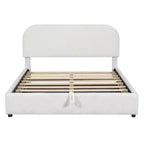 Letto imbottito queen size con contenitore sollevabile - Bianco