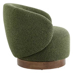 Spruce&Spring Upholstered Swivel Accent Barrel Chair with Wood Base