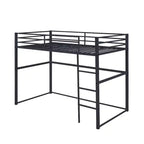 Twin Metal Loft Bed  Guard Rails & Flat Ladder