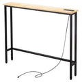 Rust Brown 1pcs Triamine Iron 100*15*79cm Entryway Table with Plugs