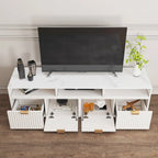 Modern White 2-Drawer Open Storage Corner TV Stand