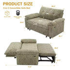 Dyonery 3-in-1 Convertible Sofa Bed, Pull Out Sleeper Sofa with Adjustable Backrest