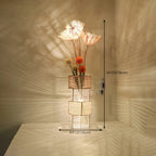 Plug In Column LED Rattan Floor Lamp for Living Room
