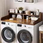 2-Tier Washer and Dryer Countertop with Shelf or Drawers, Laundry Countertop Cover with Non-Slip Pad, 54X27.5 Laundry Topper for Folding Clothes
