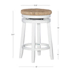 Tabouret de comptoir pivotant sans dossier Maya avec assise en jonc de mer