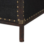 Table d'appoint/Malle de rangement en toile effet vieilli Laura