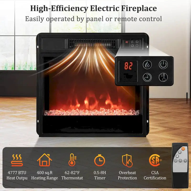 TV Stand with Electric Fireplace LED Lights Remote Controls