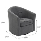 Set di 2 Poltrone Girevoli Moderne Imbottite a Barilotto, Poltrone Accent per Soggiorno
