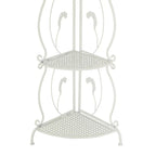 Metal Scroll Indoor Outdoor Tall Folding 5 Shelves Bakers Rack - Gold or White - Roche River Decor
