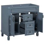 36'' Modern Bathroom Vanity with Top Sink and Mirror Cabinet,2 Doors and 2 Drawers