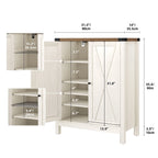 Meuble de rangement pour chaussures Moasis à 5 niveaux et 20 paires avec portes doubles pour entrée