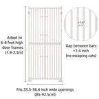 unipaws Barrière Extra Haute pour Chat 188 cm avec Portes et Serrures