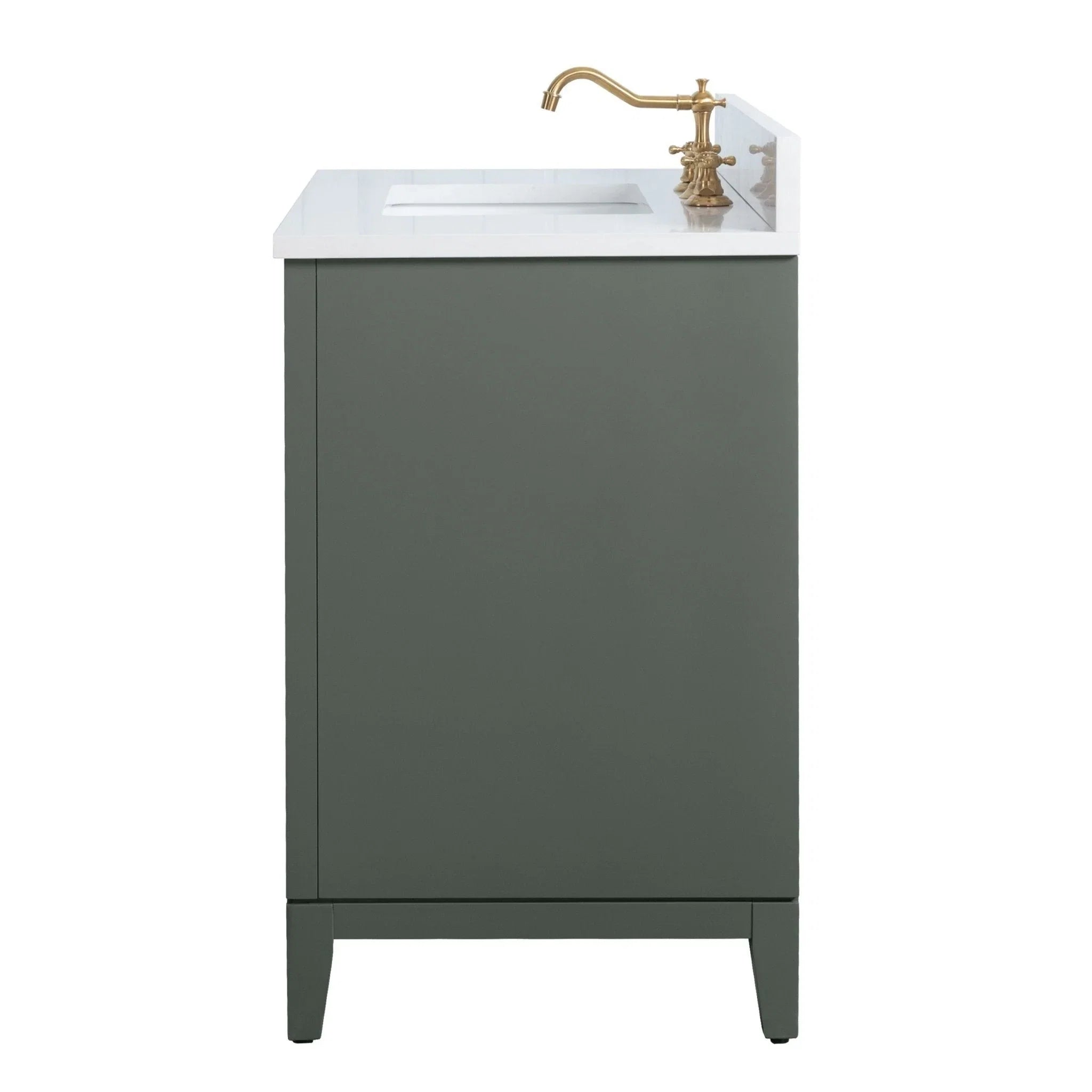 Vanity Art Bathroom Vanity with Ceramic Sink and Engineered Marble Top
